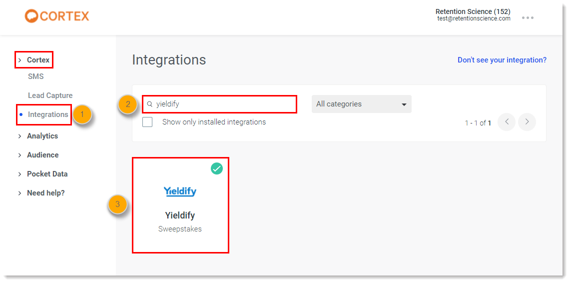 cortex-menu-integrations-option-search-yieldify-and-results-step123.png